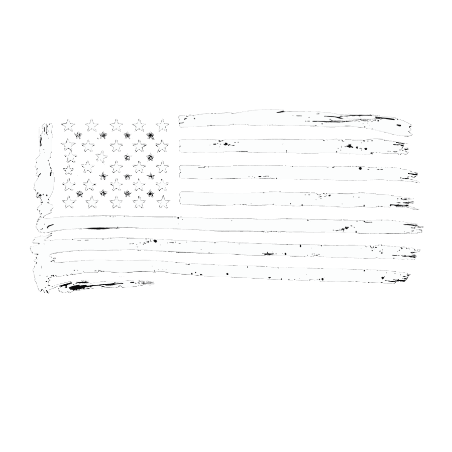 Weathered, distressed American flag graphic for the Woodforest Ruck